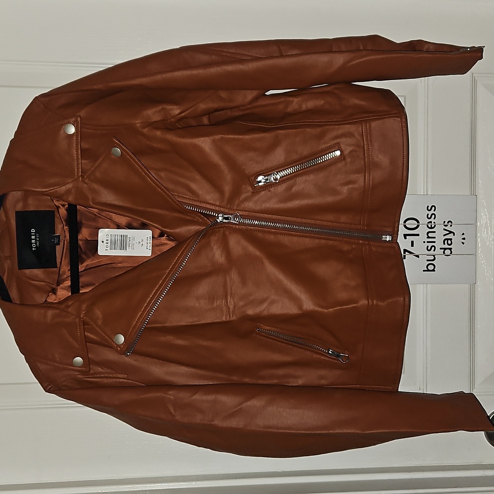 Torrid Brown Faux Leather Jacket